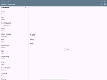 Haitian Phrasebook iPad screenshot