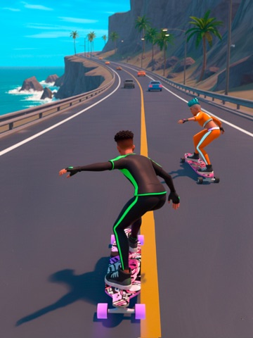 Downhill Skate Race Game iPad screenshot