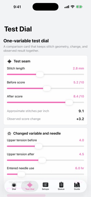 Seamdial: Machine Notes screenshot 3
