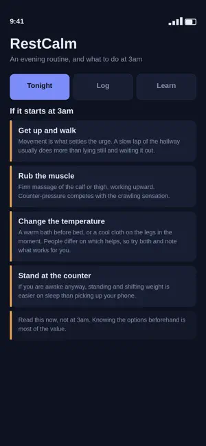 RestCalm-Restless Legs Relief screenshot 3