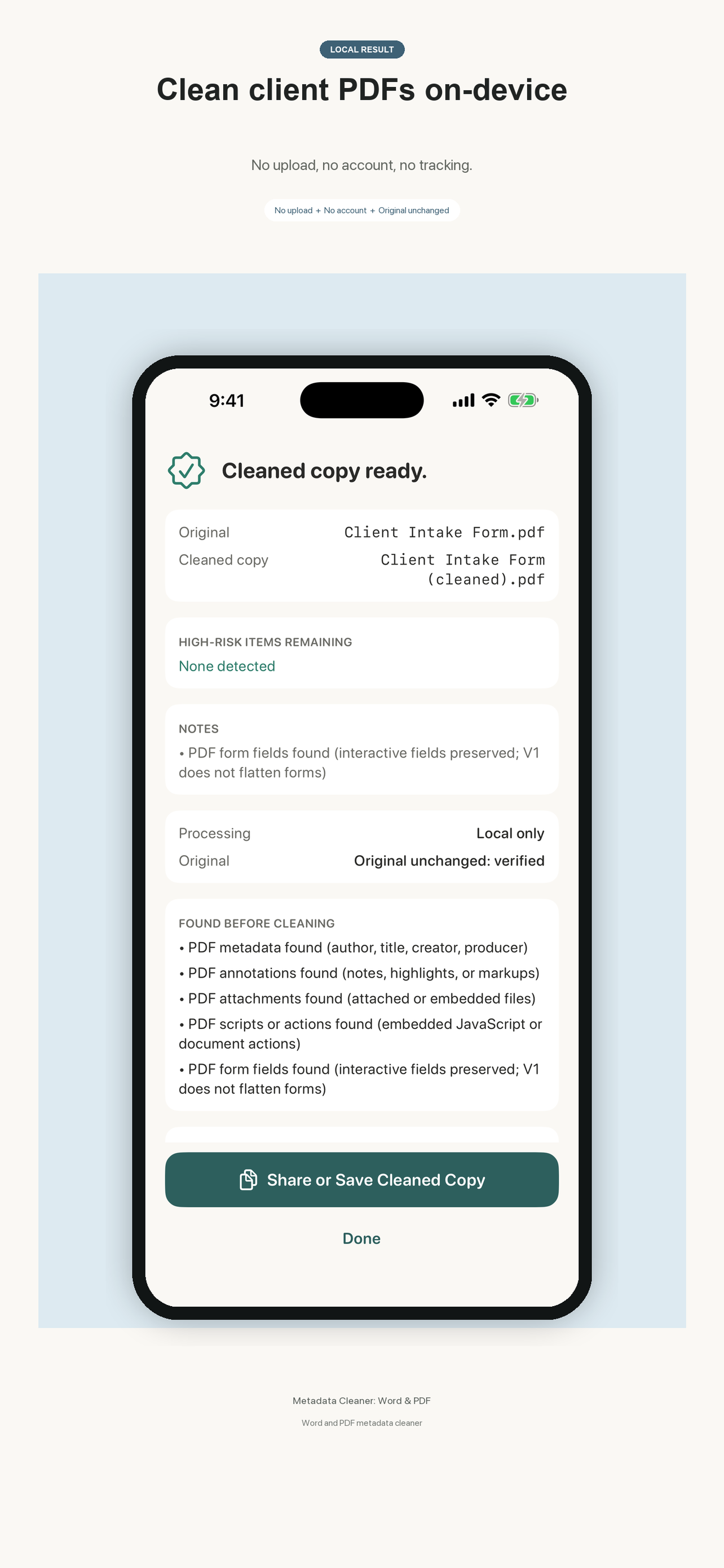 Metadata Cleaner: Word & PDF screenshot 9