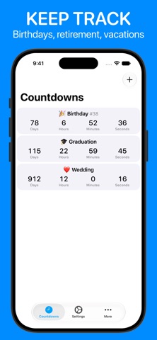Countdowns: Widgets & Timer iPhone screenshot 1