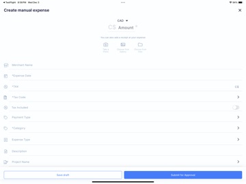 DC Expense iPad screenshot
