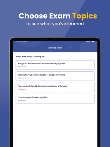 MCAT Practice Test Exam iPad screenshot