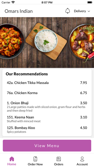 Omars Indian. Screenshot