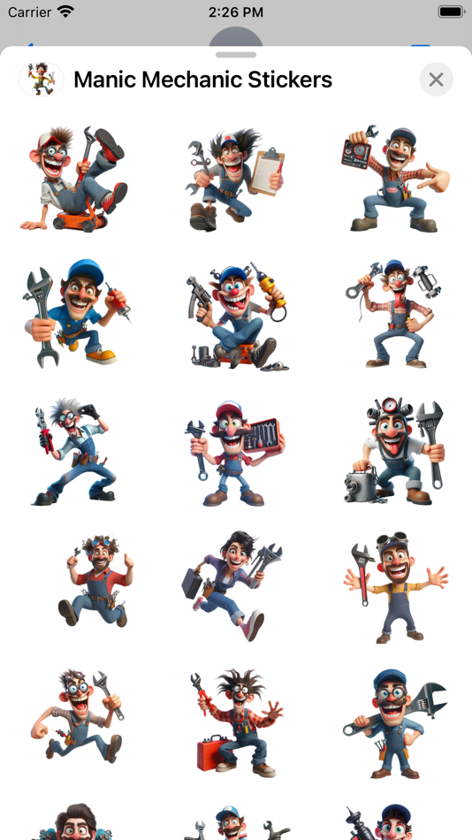 #1. Manic Mechanic Stickers (iOS) Podle: Paul Scott