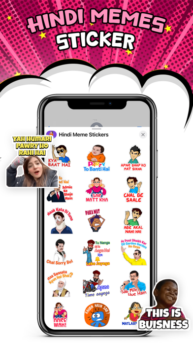 Screenshot #2 pour Animated Hindi Stickers Meme