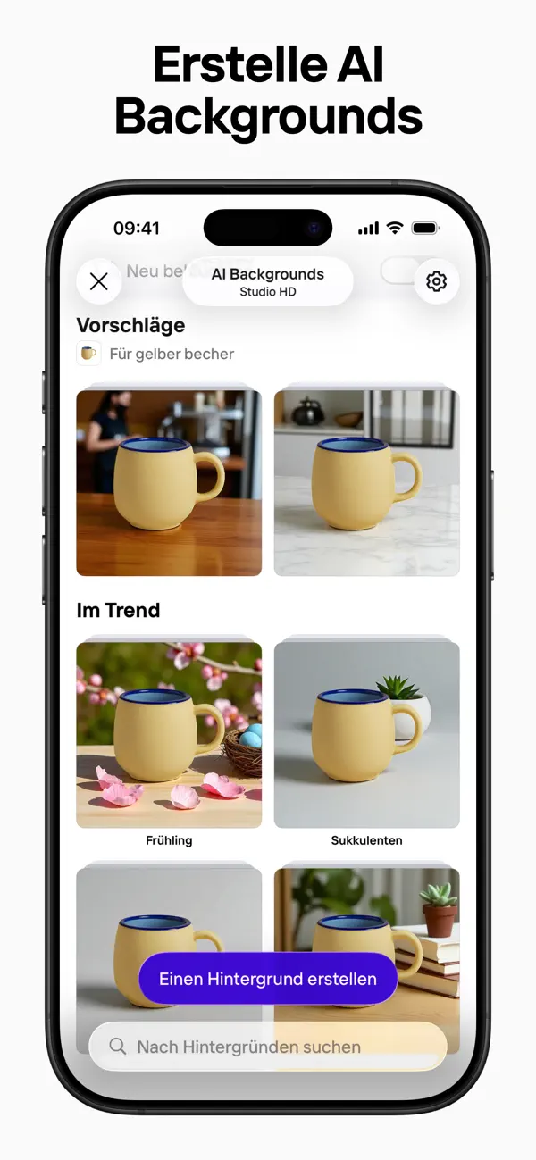 Photoroom: KI Foto Editor iPhone App Screenshot 1 – Foto & Video