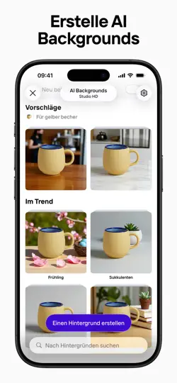 Screenshot von Photoroom: KI Foto Editor auf dem iPhone 1