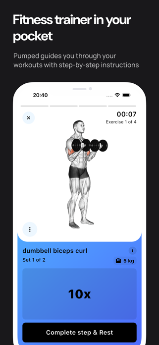 Pumped Workout Tracker Gym Log Screenshot 2 of 6