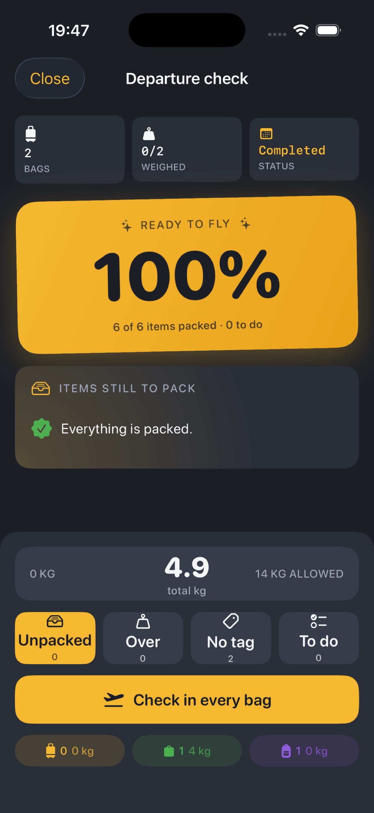 Screenshot 2 of Bag Balance Planner