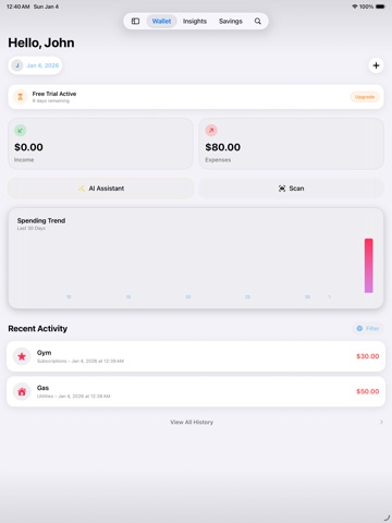 Finance Tracker Pro iPad screenshot