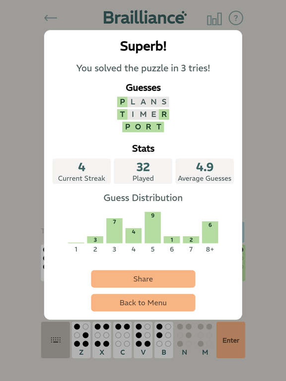 Brailliance - Learn Braille iPad screenshot 5 - Games app