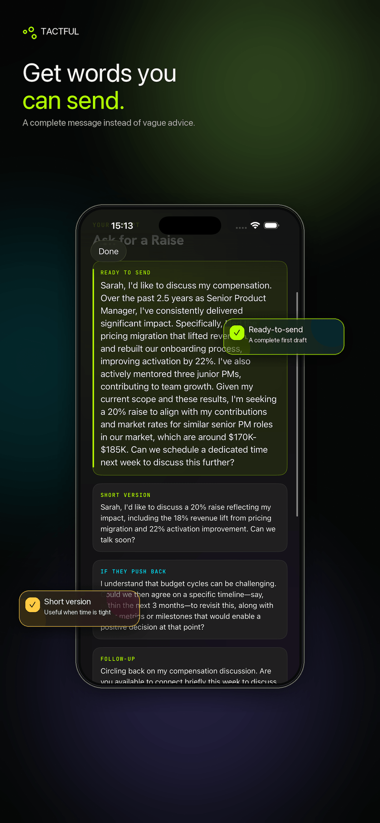 Tactful: AI Message Writer screenshot 4