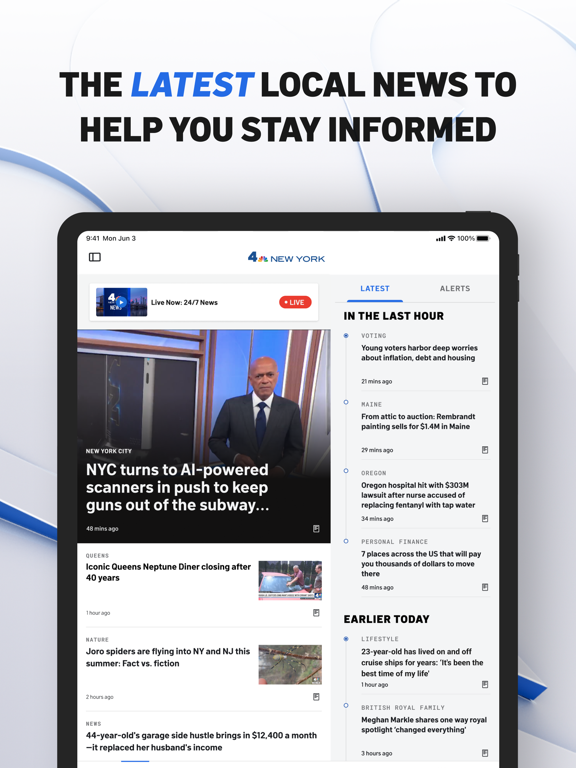 NBC 4 New York: News & Weather iPad screenshot 2 - News app