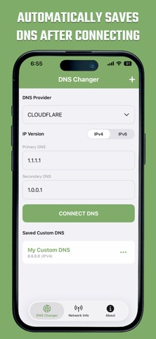 Custom DNS Changer IPV4 & IPV6 iPhone screenshot