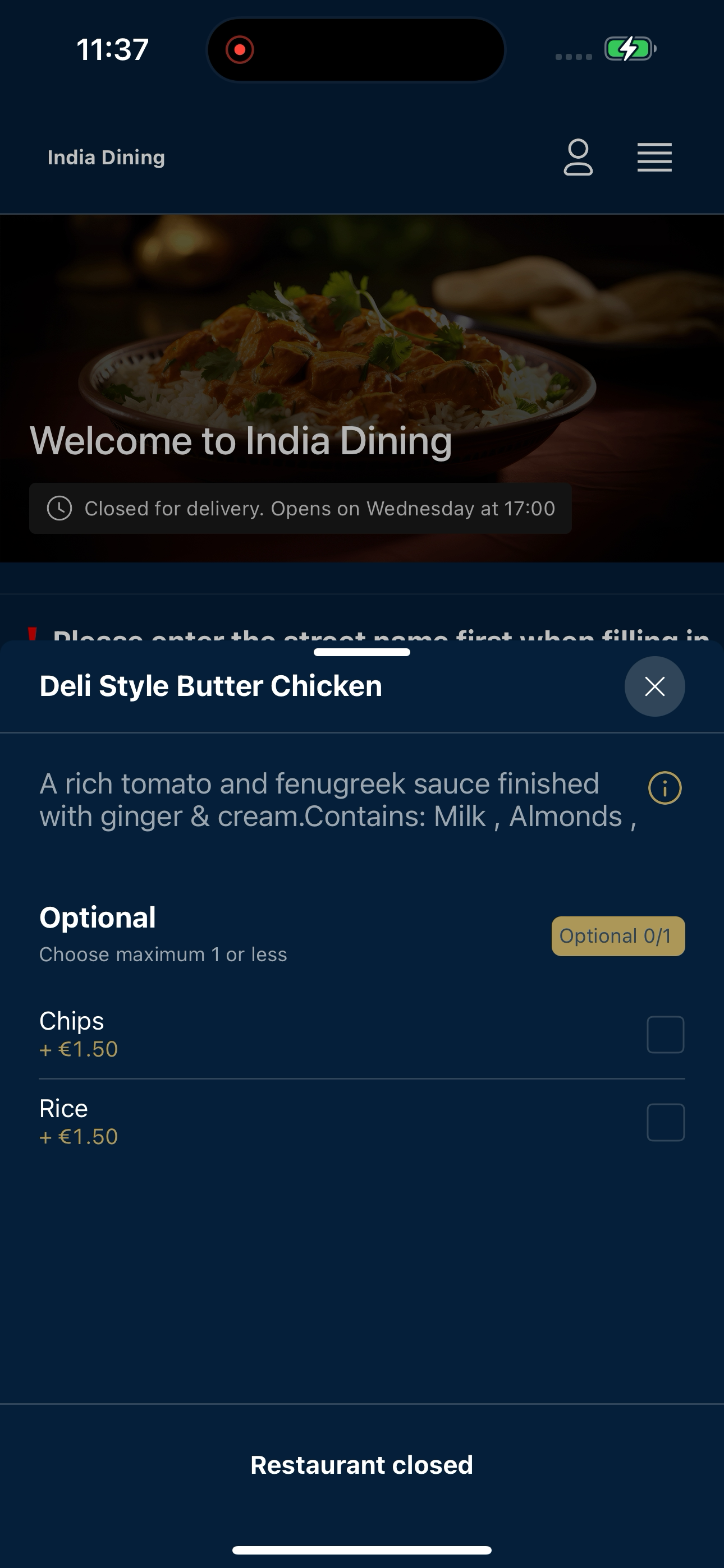 India Dining IE screenshot 6