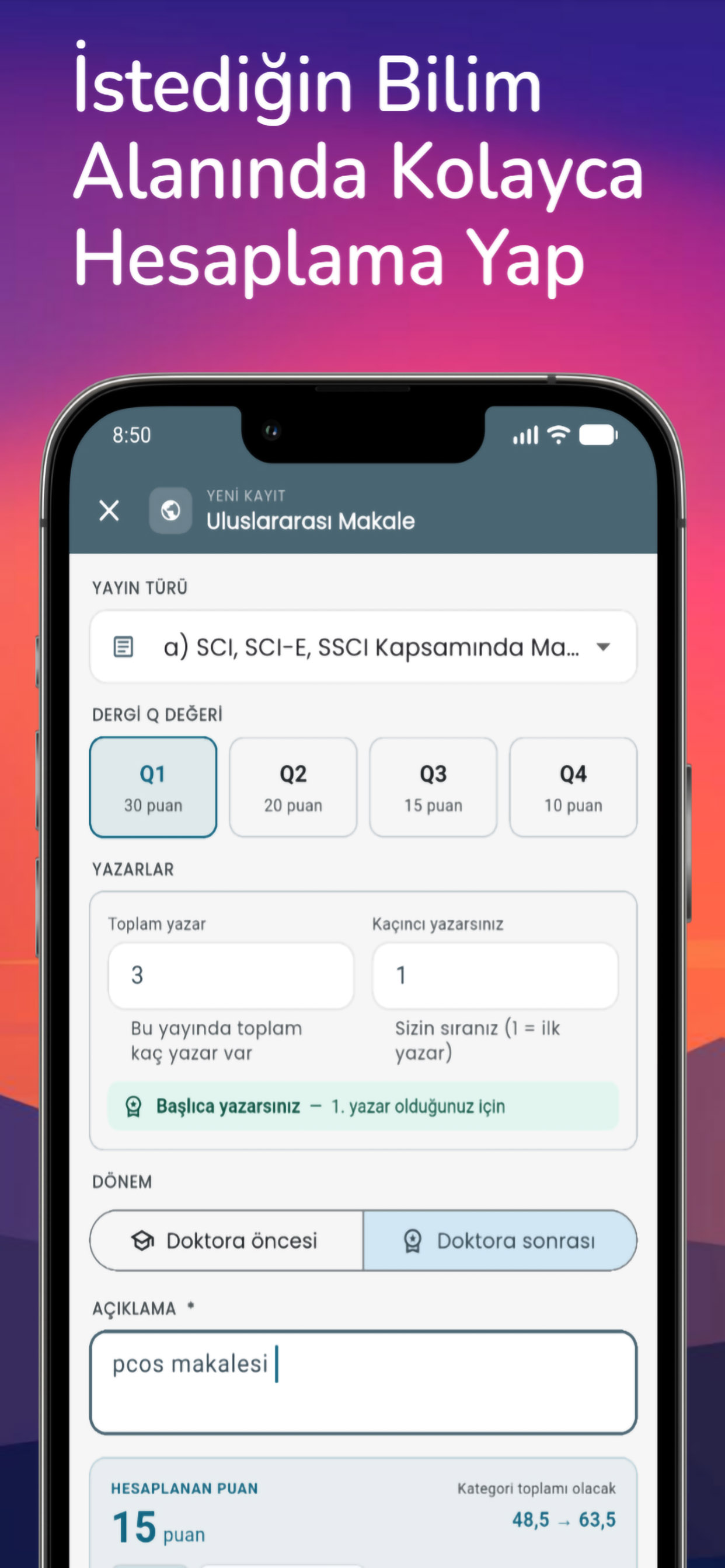 Doçentlik Puan Hesaplama