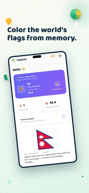 FlagToon: Flag Quiz screenshot 1