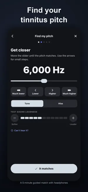 Tinnitus Match: Ringing Relief screenshot 2