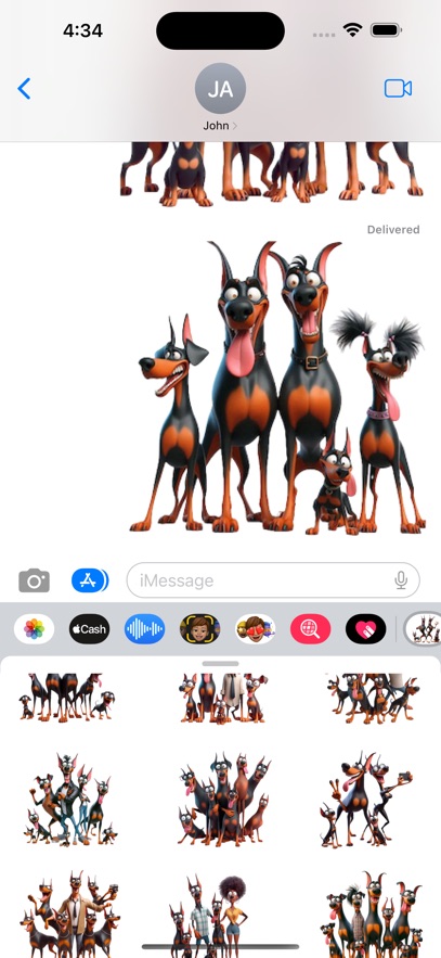 Doberman Family Stickers