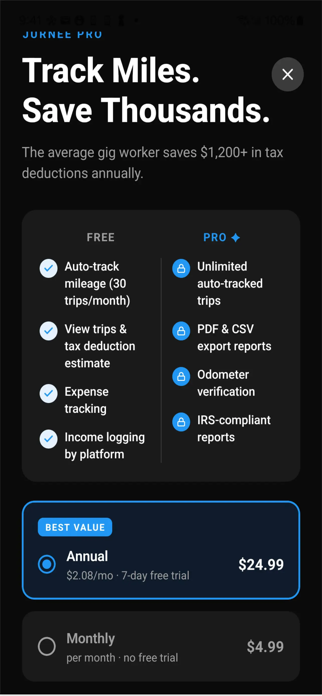 Jurnee - Mileage Tracker Screenshot 10 of 10