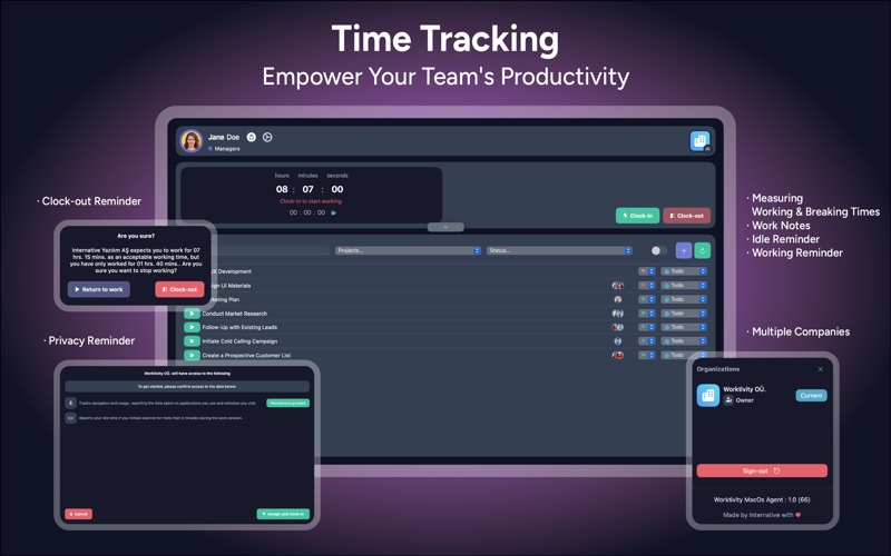 Worktivity Desktop app screenshot