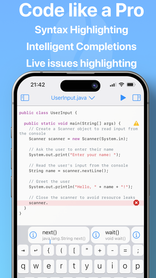 #2. CodeBrew - IDE for Java (iOS) Által: Julius Naeumann