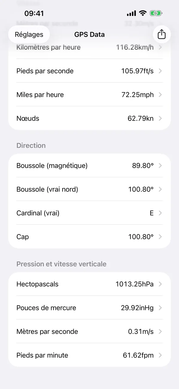 Screenshot #3 pour GPS Data – Coord., vitesse