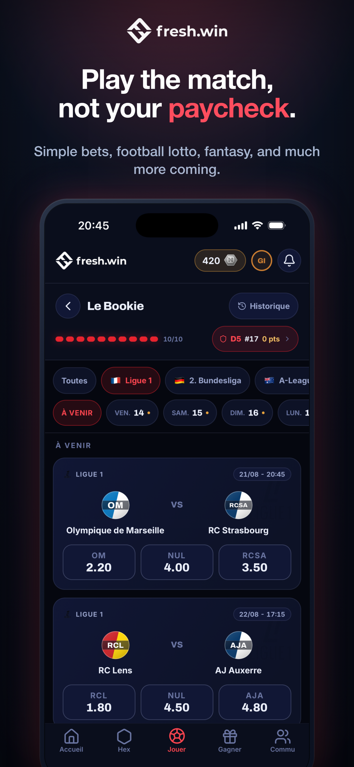 fresh.win - Foot & Récompenses screenshot 3