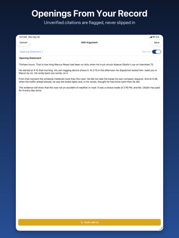 TrialMate: Attorney Case Prep iPad screenshot