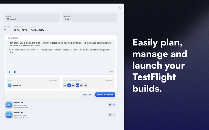 Helm for App Store Connect