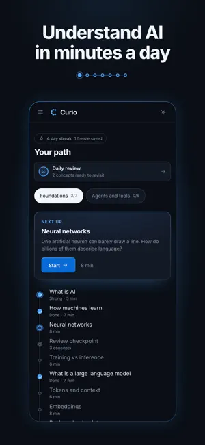 Curio: Learn AI, Prove It screenshot 1
