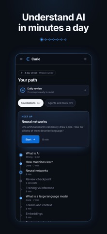 Curio: Learn AI, Prove It Screenshot 1 of 7