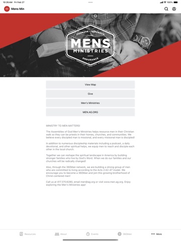Mens Ministries iPad screenshot