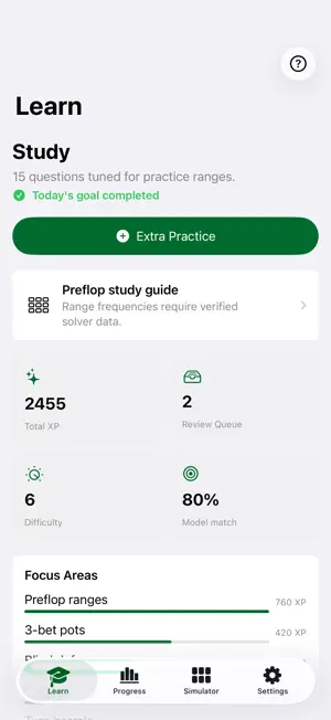 Minimal Poker Trainer GTO screenshot 1