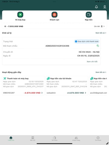 Gotadi Partner:Quản lý du lịch iPad screenshot