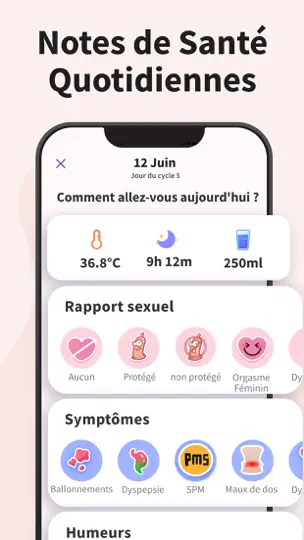 Capture d'écran de Calendrier Règles & Ovulation+ sur iPhone 4