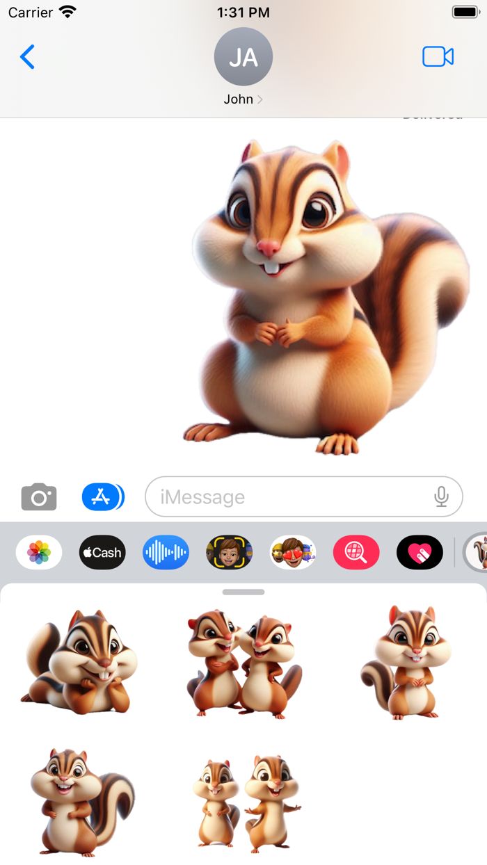 Happy Chipmunk Stickers