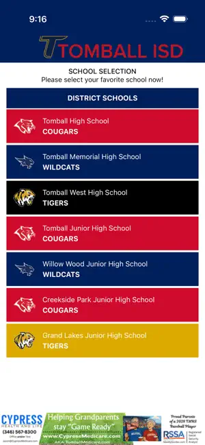 Tomball ISD Athletics screenshot 2