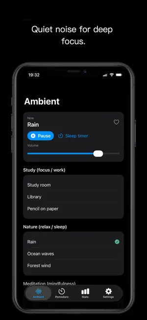 Pomodoro Focus & White Noise screenshot 1