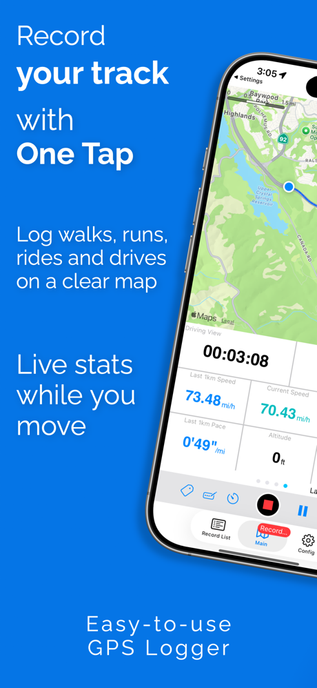 WayLog - Simple GPS Tracker screenshot 1