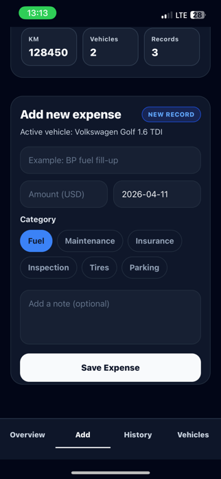 Vehicle Ledger Screenshot 3 of 5