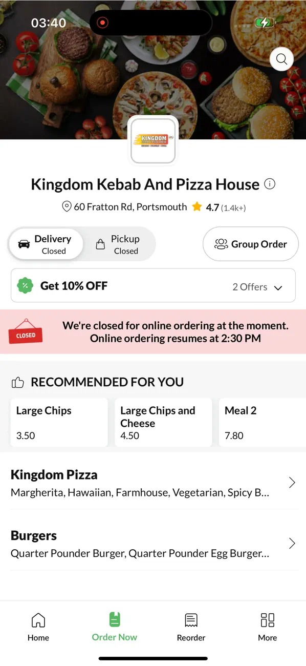 Screenshot #2 pour Kingdom Kebab And Pizza House.