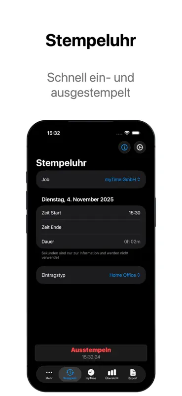 myTime - Zeiterfassung screenshot 3 of 9