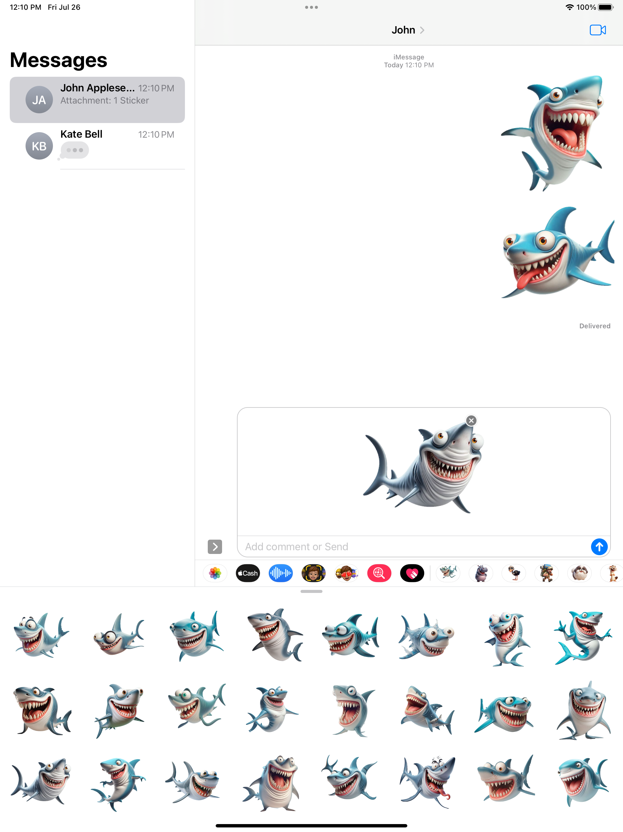 Goofy Shark Stickers