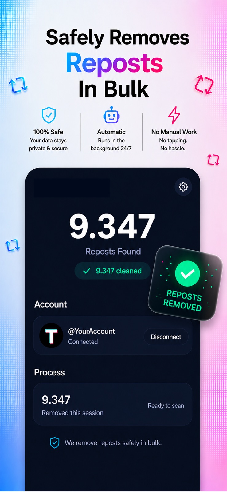 CleanTok: Repost Remover iphone screenshot 4