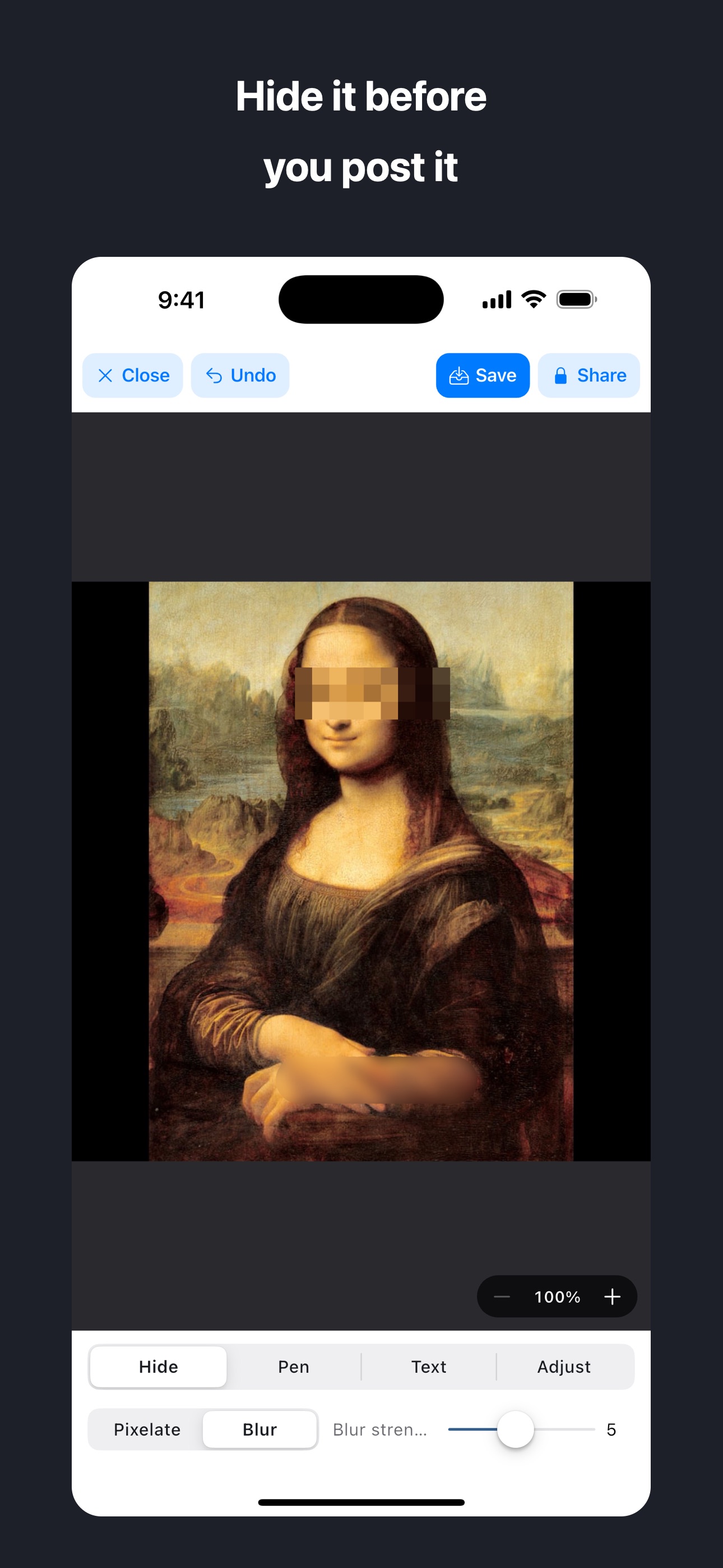 Screenshot 1 of Easy Pixelate: Hide Faces