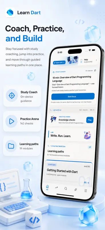 Learn Dart: Code & Flutter screenshot 6 of 9