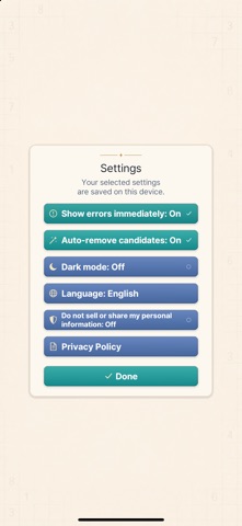 Sudoku Mint: Number Puzzle Screenshot 4 of 5